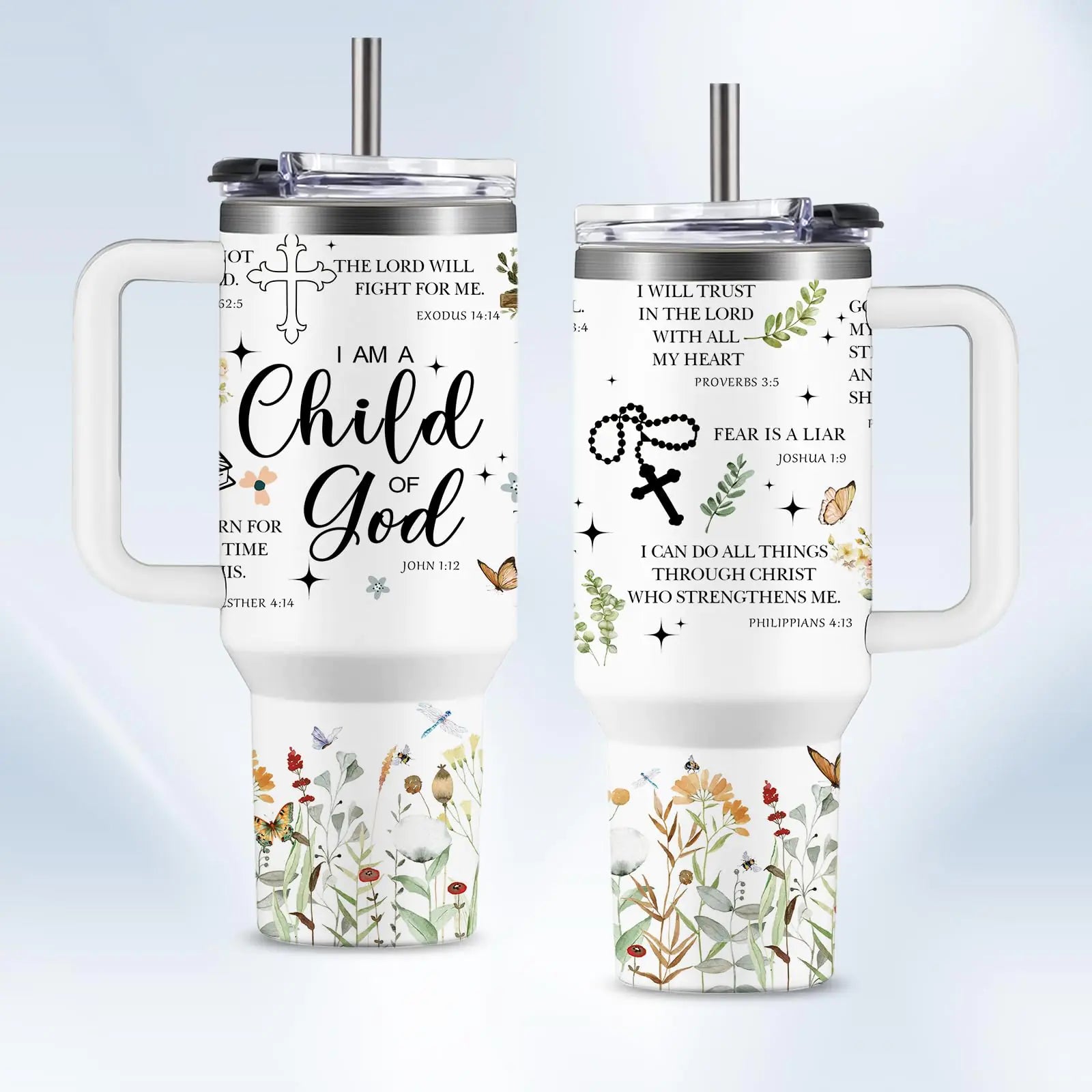 HYMONA Christian Gifts for Women Faith Tumblers for Women - Christian Coffee Tumbler 40Oz I Am A Child of God Gifts Cup Religious Gifts for Women Biblical Gifts for Women Spiritual Gifts for Women